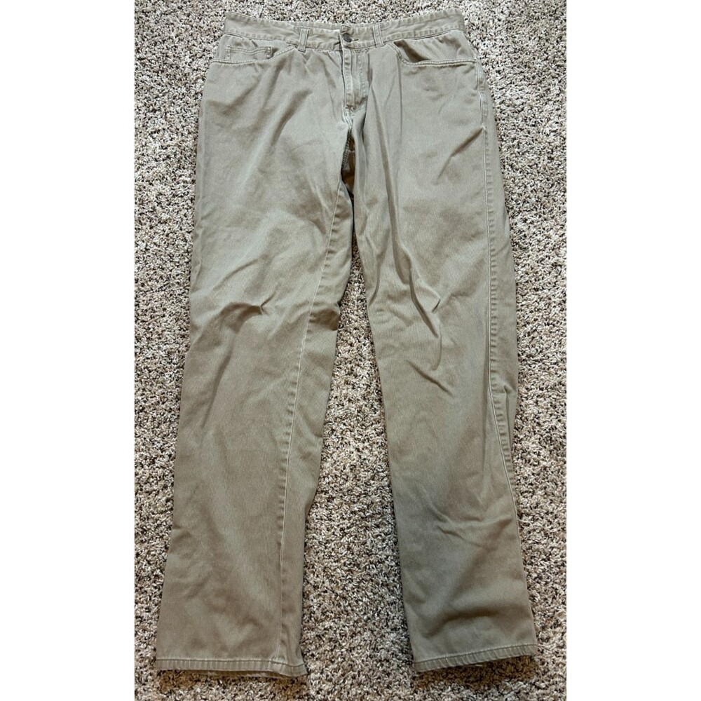 Peter Millar Men 34 Tan Corduroy Straight Leg 5-Pocket Pants Brown Khaki Cotton